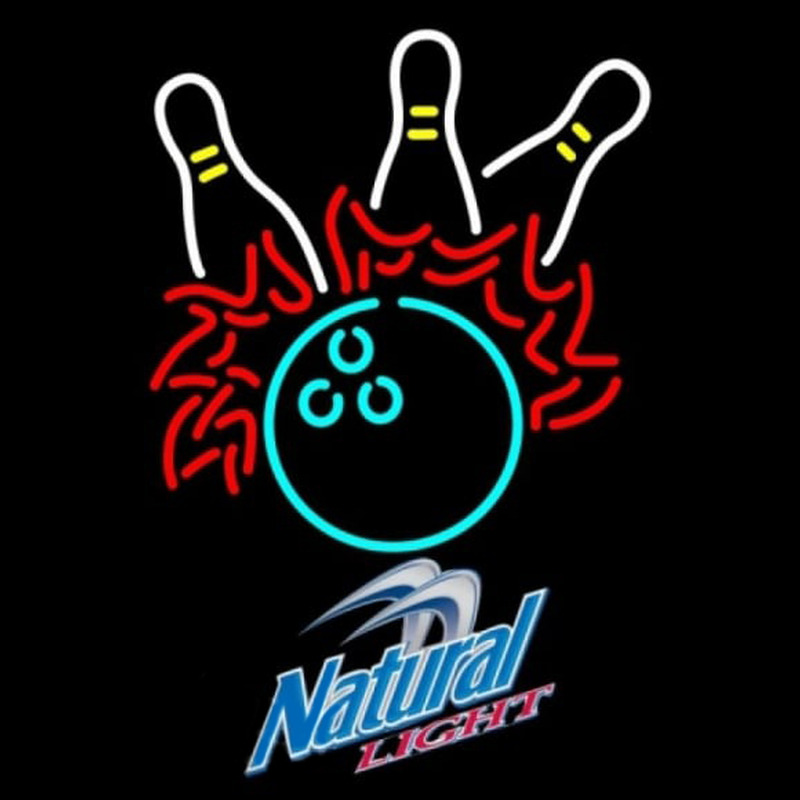 Natural Light Bowling Pool Beer Sign Neonskylt