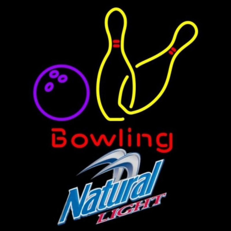 Natural Light Bowling Yellow Beer Sign Neonskylt