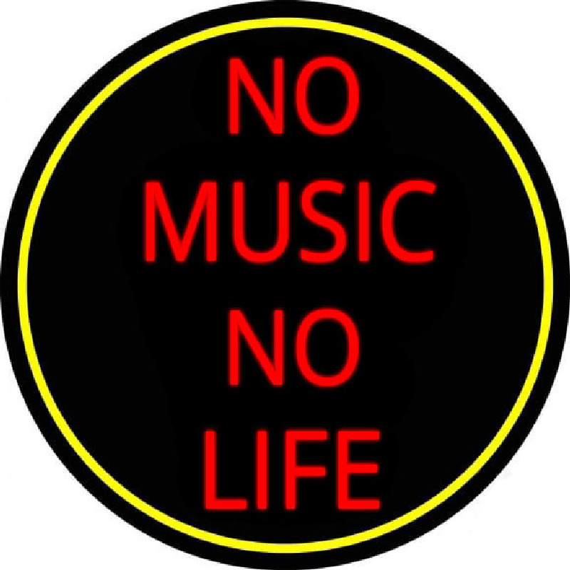 No Life No Music Neonskylt