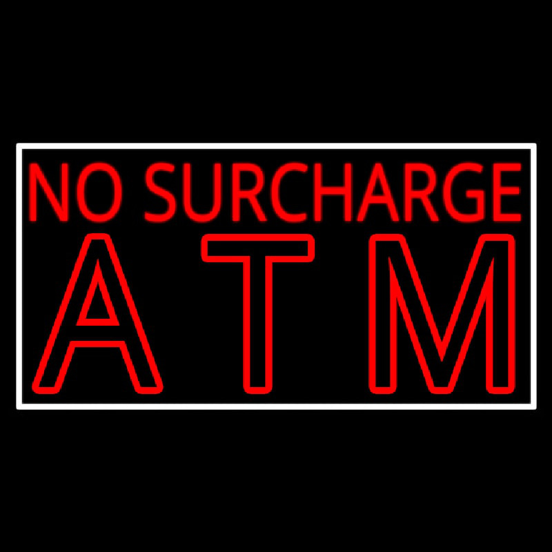 No Surcharge Atm Neonskylt