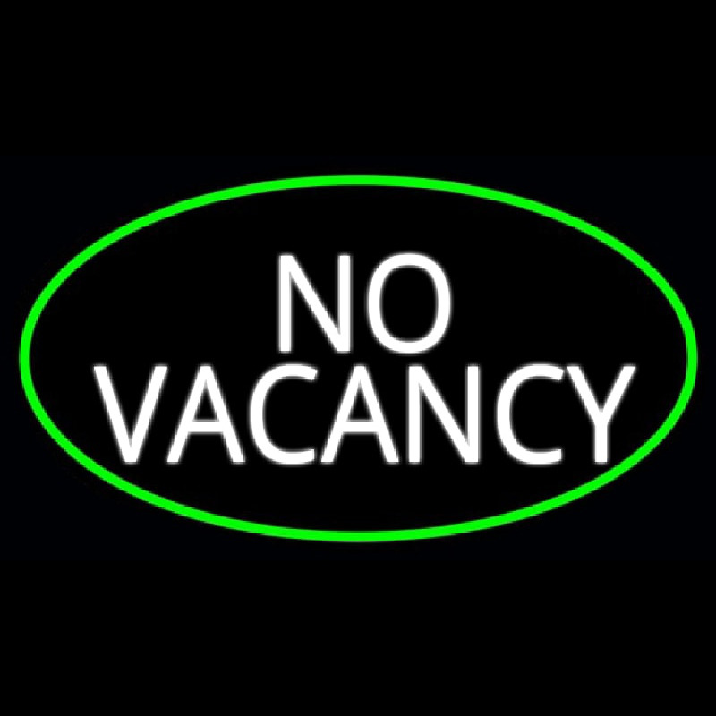 No Vacancy Oval Green Border Neonskylt