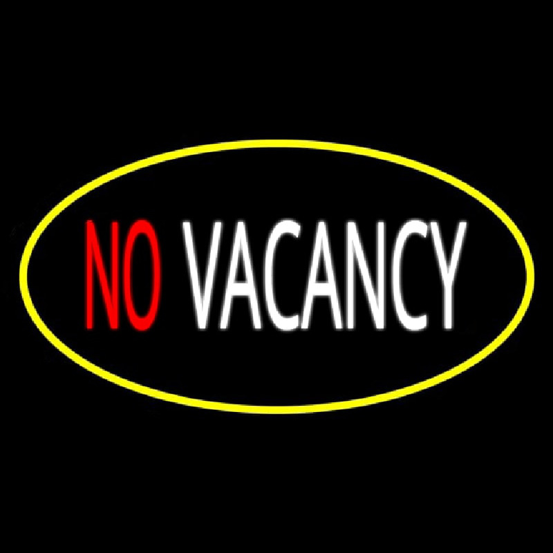 No Vacancy Oval Yellow Neonskylt