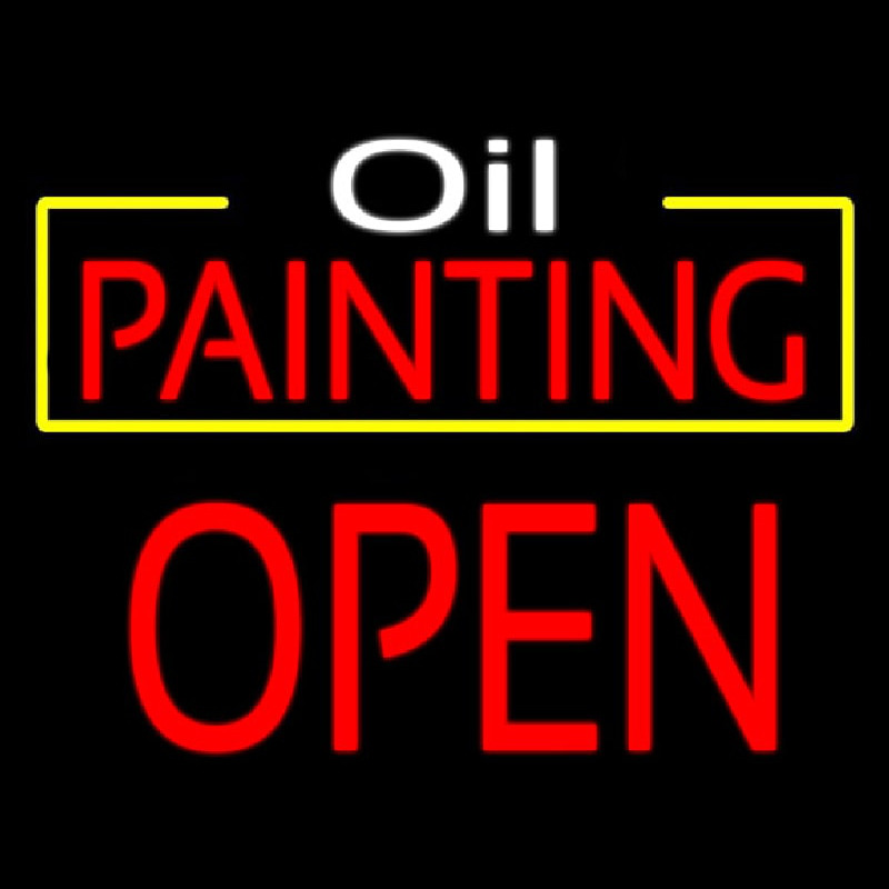 Oil Painting Block Open Neonskylt