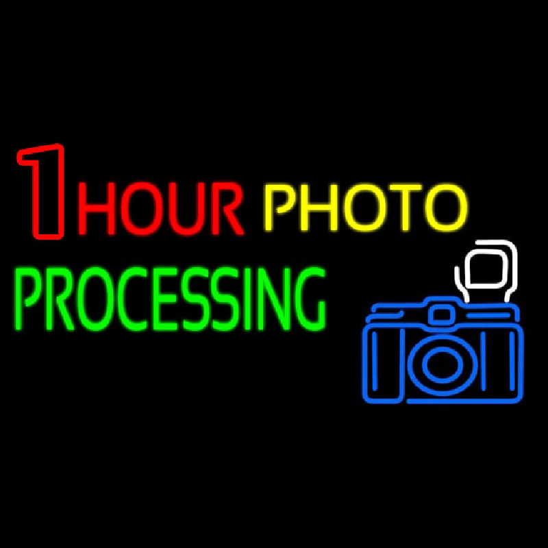 One Hour Photo Processing Neonskylt