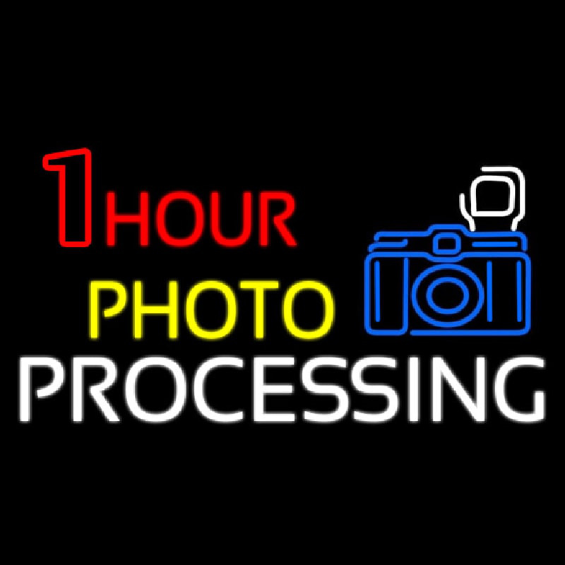 One Hour Photo Processing With Logo Neonskylt