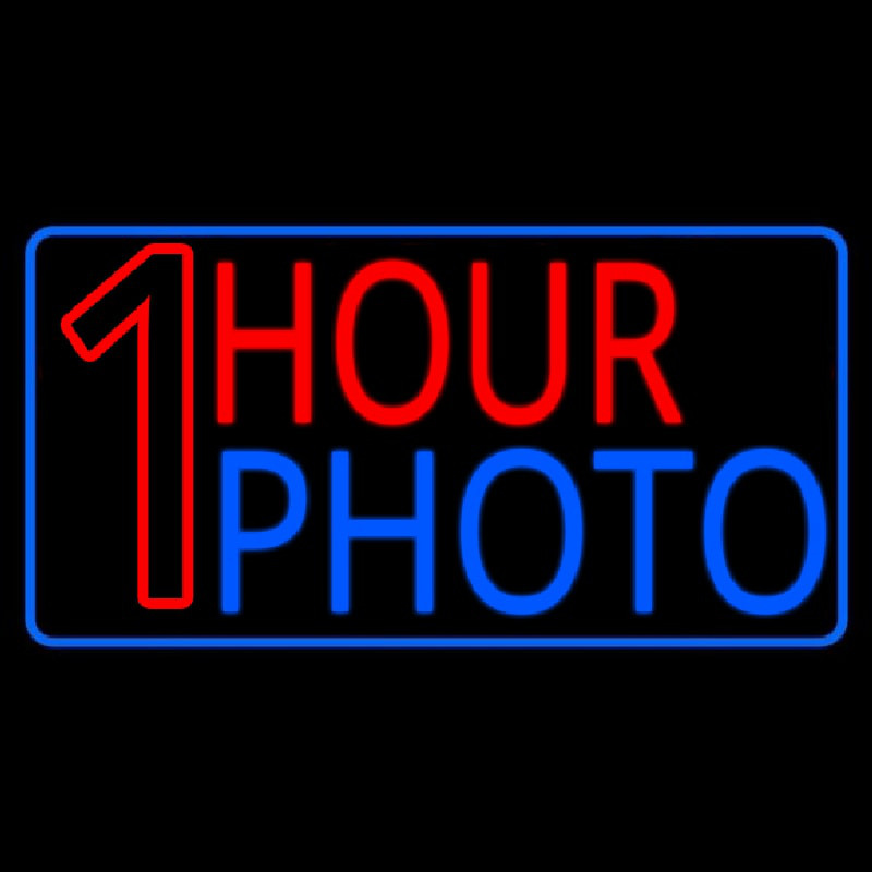 One Hour Photo With Border Neonskylt