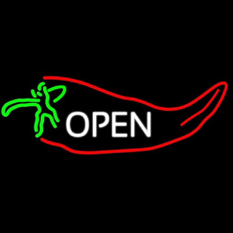 Open Chili Neonskylt