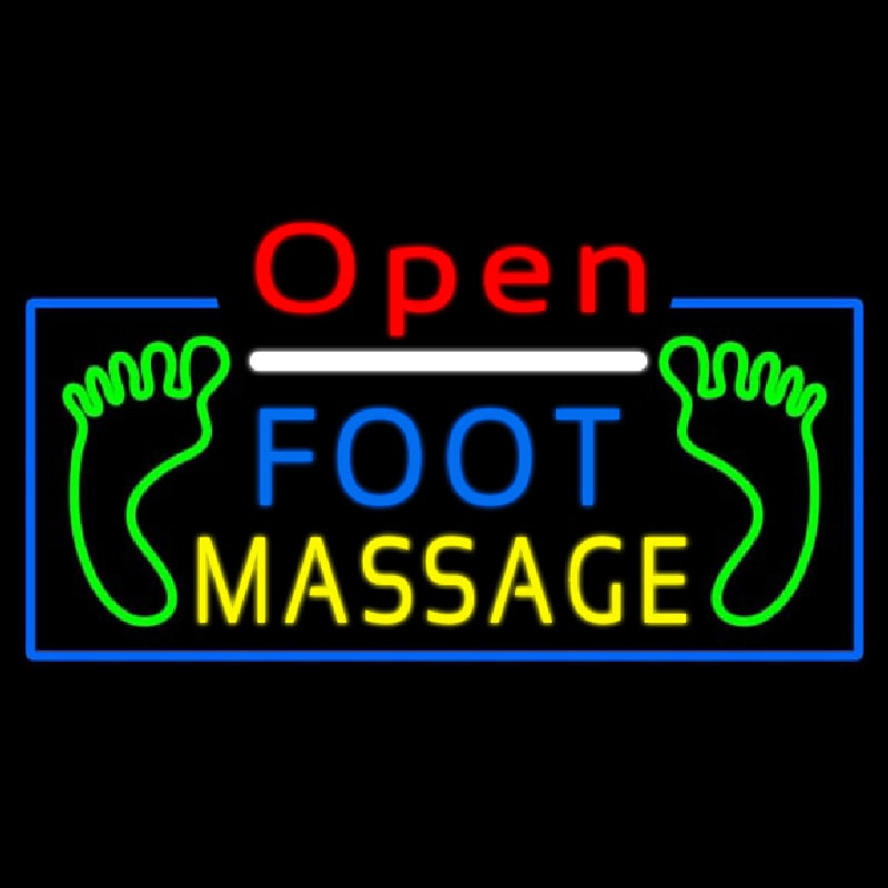 Open Foot Massage Neonskylt