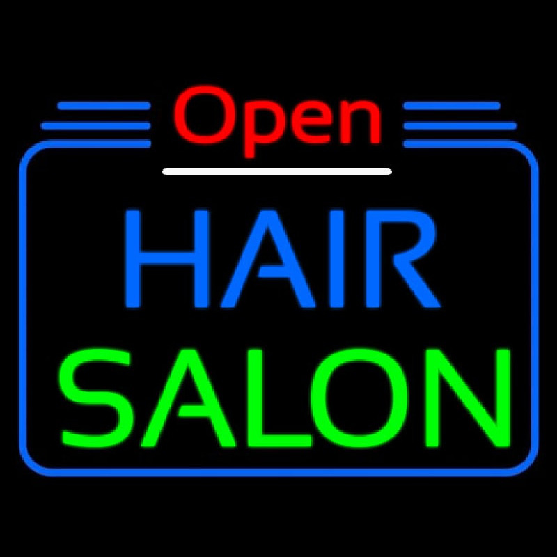 Open Hair Salon Neonskylt