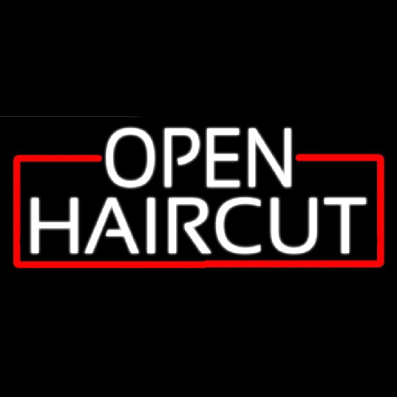 Open Haircut Neonskylt