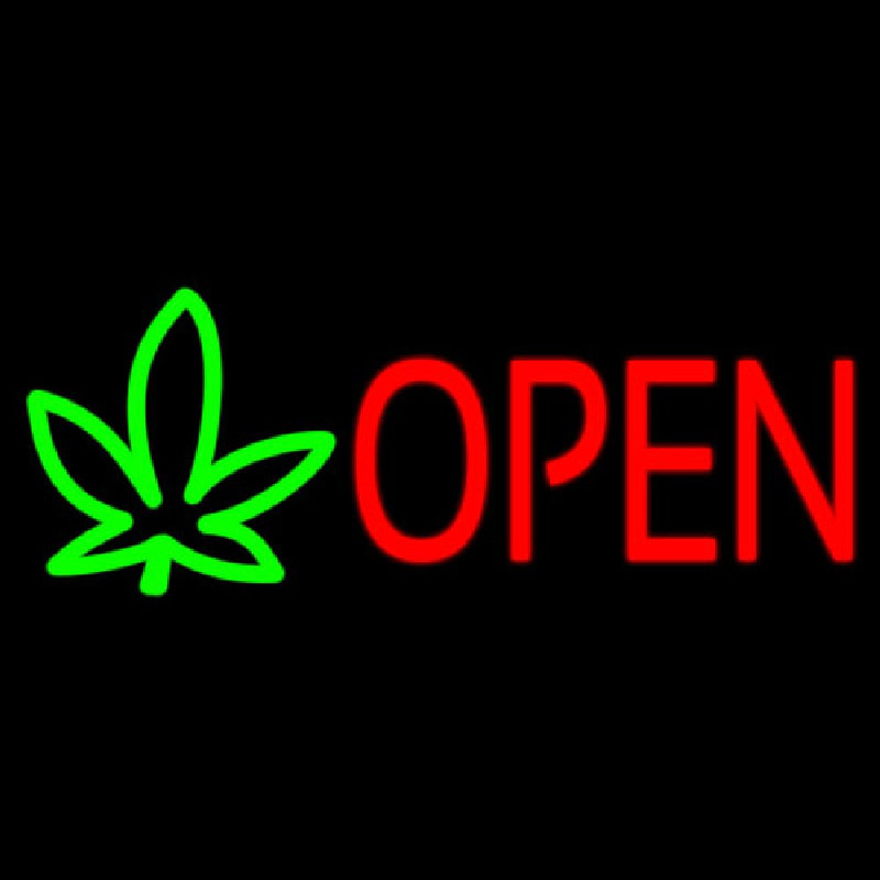 Open Leaf Logo Neonskylt