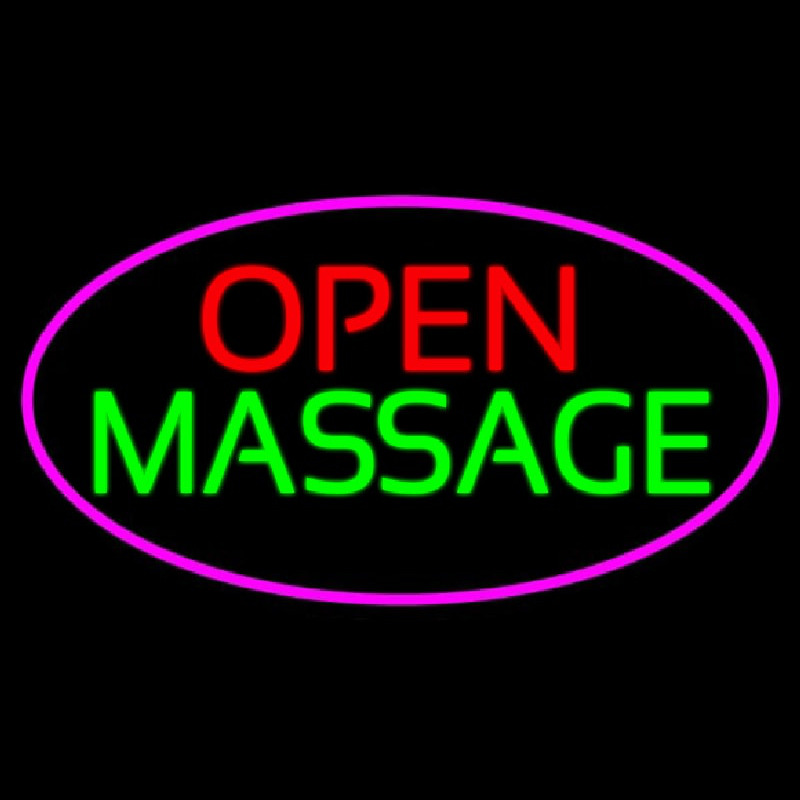 Open Massage Neonskylt