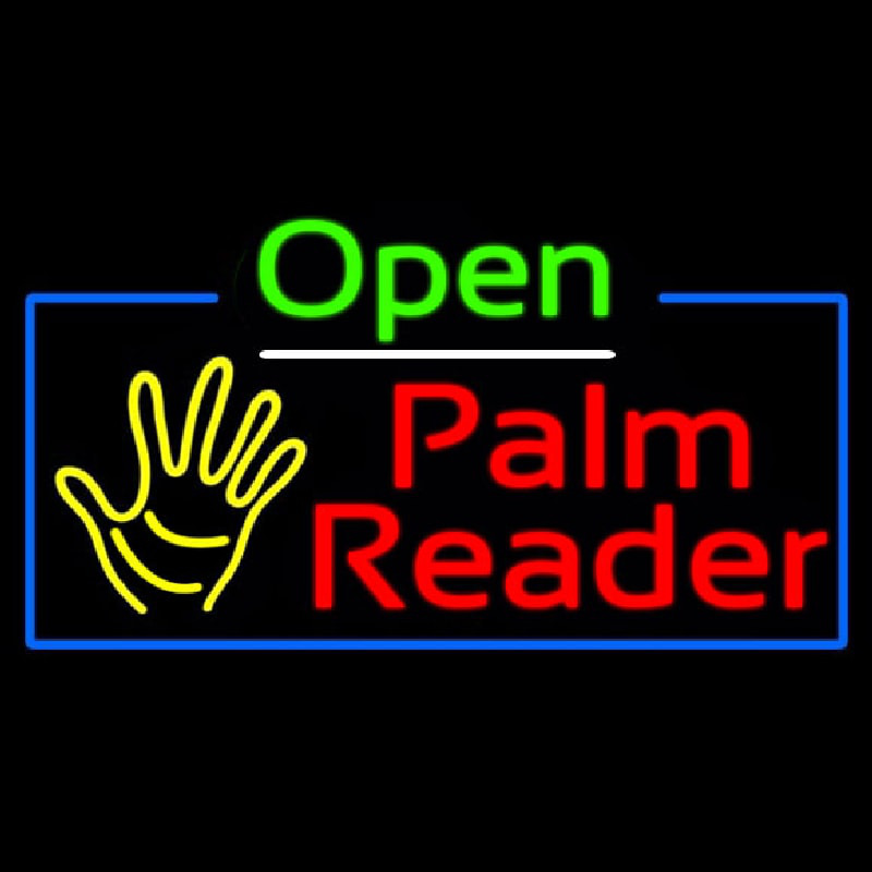 Open Palm Reader Neonskylt