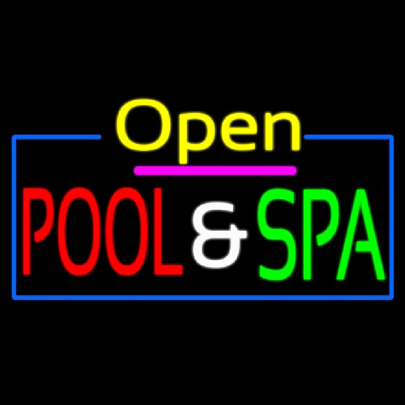 Open Pool And Spa Neonskylt