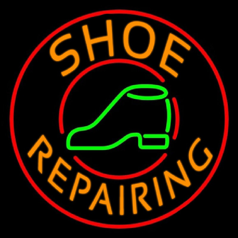 Orange Shoe Repairing Neonskylt