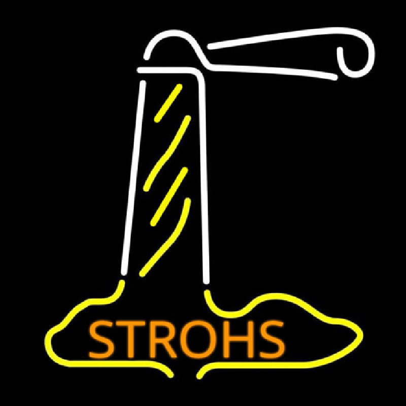 Orange Strohs Lighthouse Beer Sign Neonskylt