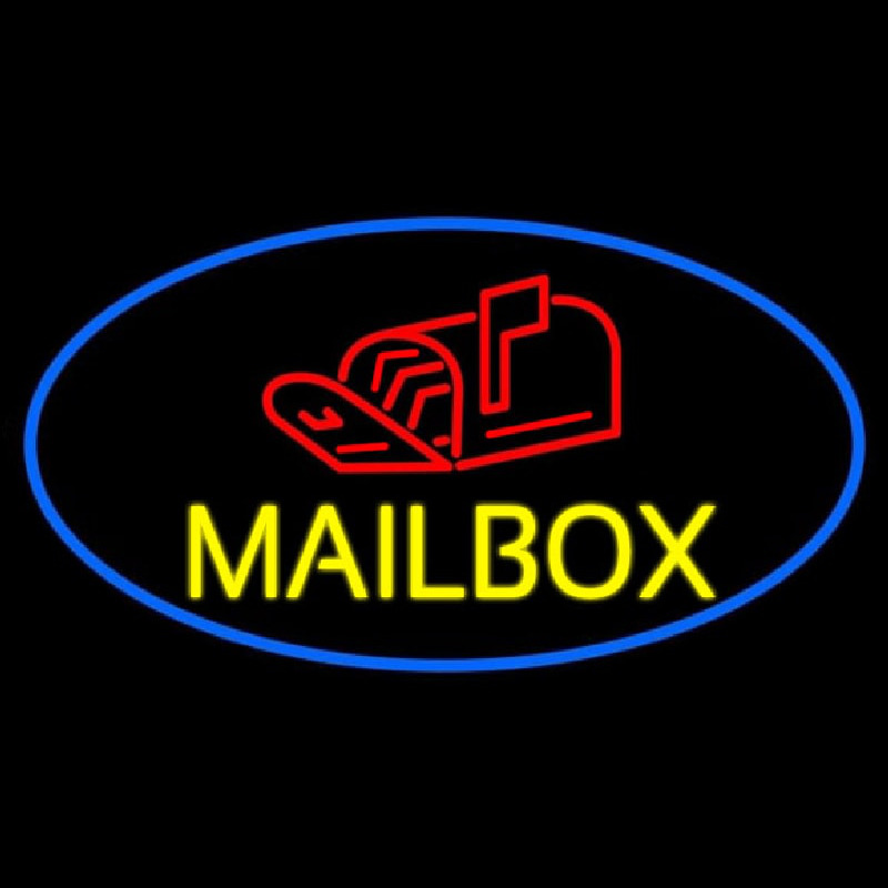 Oval Mailbo  With Logo Neonskylt