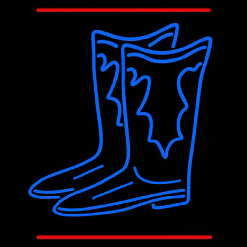 Pair Of Boots Logo With Line Neonskylt