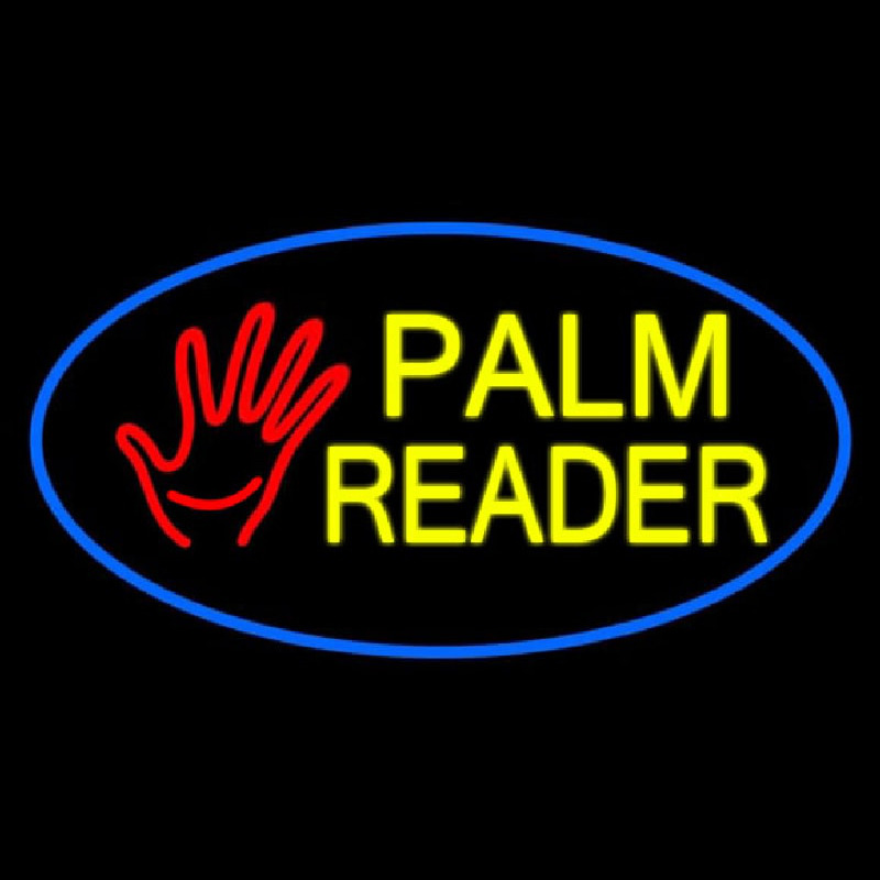 Palm Reader Logo Blue Oval Neonskylt