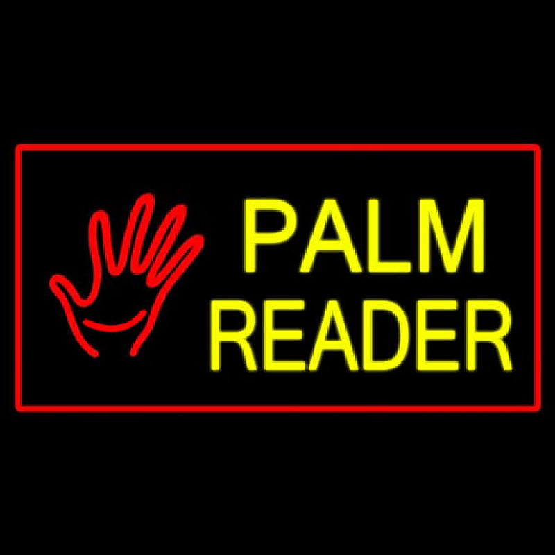 Palm Reader Logo Red Rectangle Neonskylt