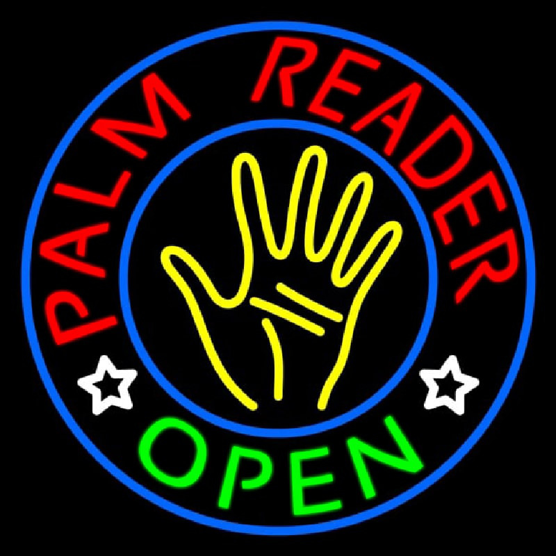 Palm Reader Open Circle Neonskylt