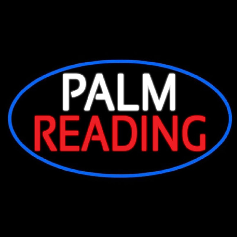 Palm Reading Blue Border Neonskylt