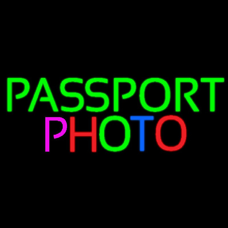 Passport Photo Neonskylt