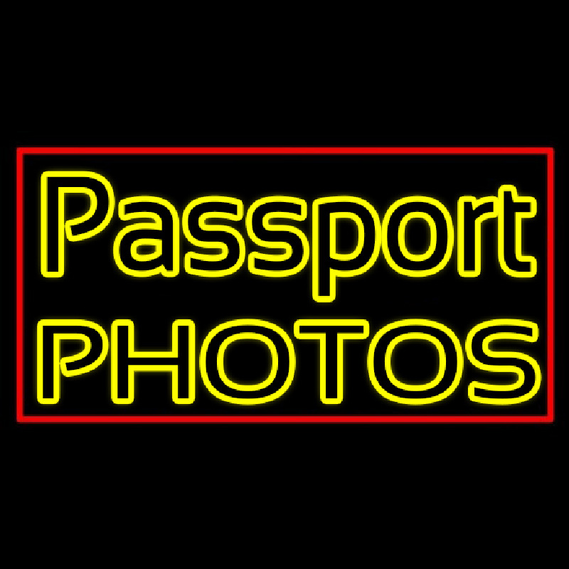 Passport Photos Block Neonskylt