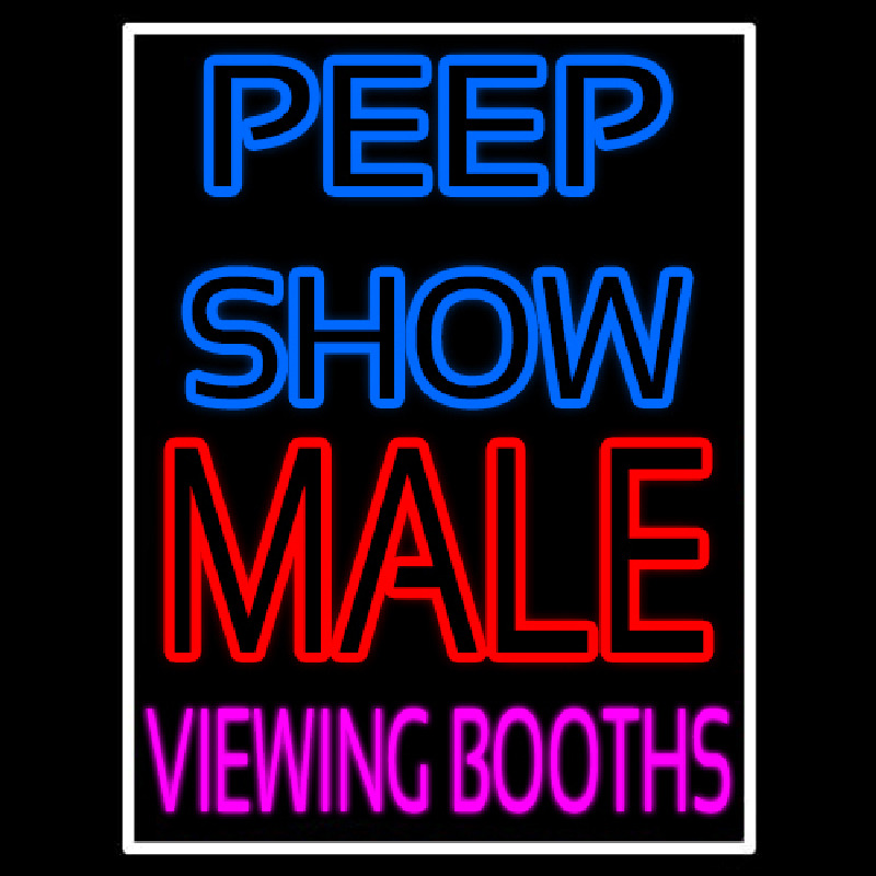 Peepshow Male Viewing Booth Neonskylt