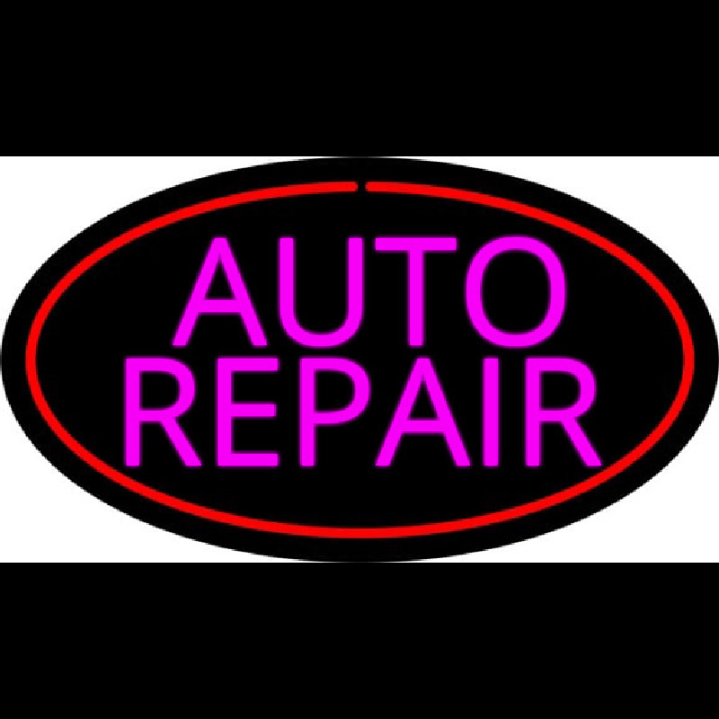 Pink Auto Repair Red Oval Neonskylt