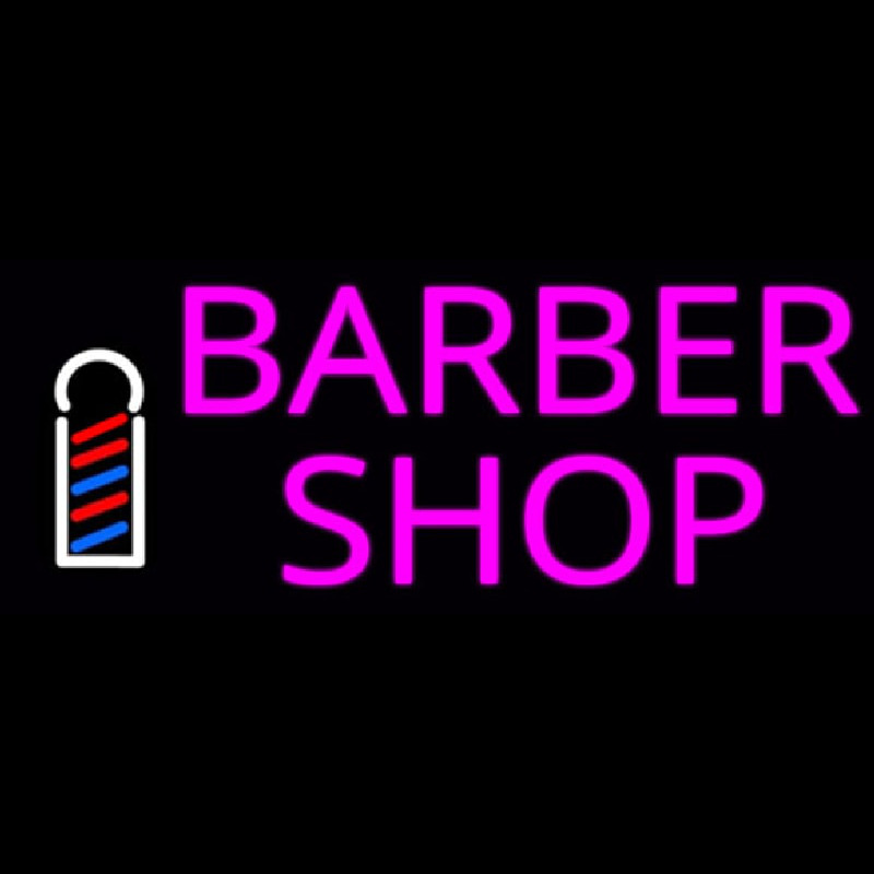 Pink Barber Shop With Logo Neonskylt