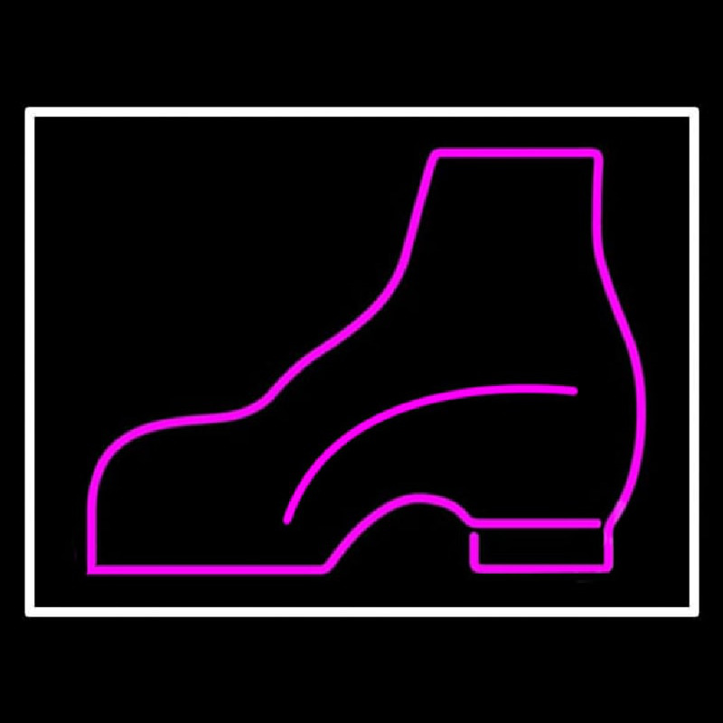 Pink Boots With Border Neonskylt