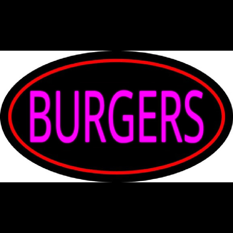 Pink Burgers Oval Red Neonskylt