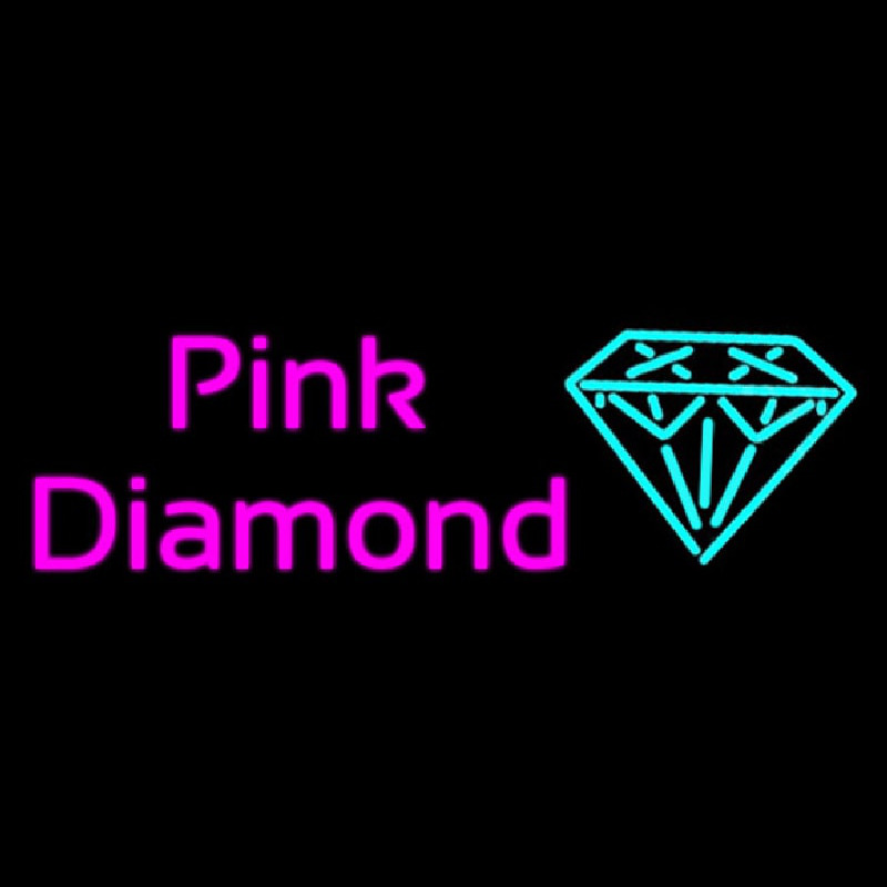 Pink Diamond Turquoise Logo Neonskylt