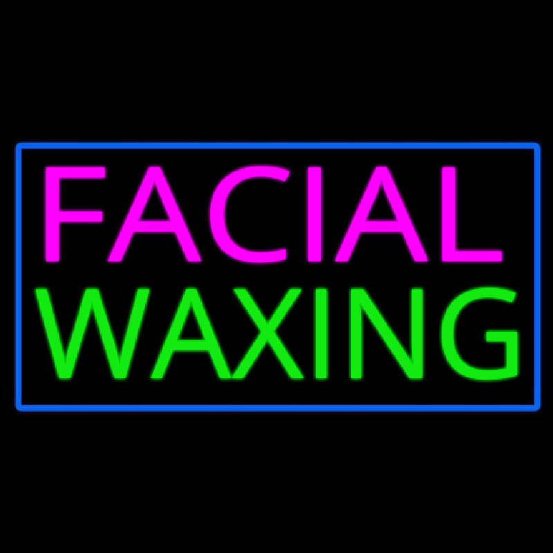 Pink Facial Wa ing Blue Border Neonskylt