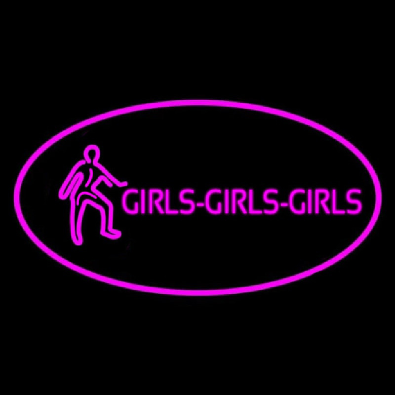 Pink Girls Girls Girls Neonskylt