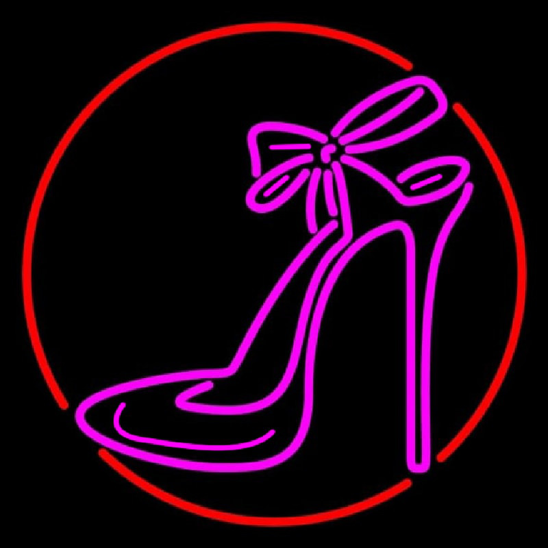 Pink High Heels With Ribbon Neonskylt