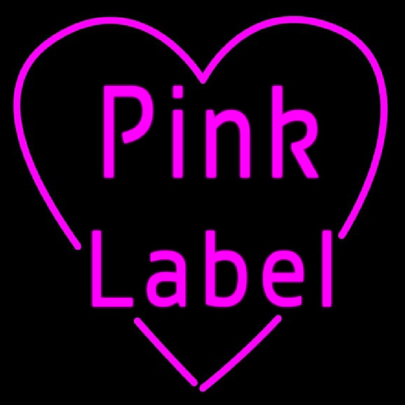 Pink Label Heart Neonskylt