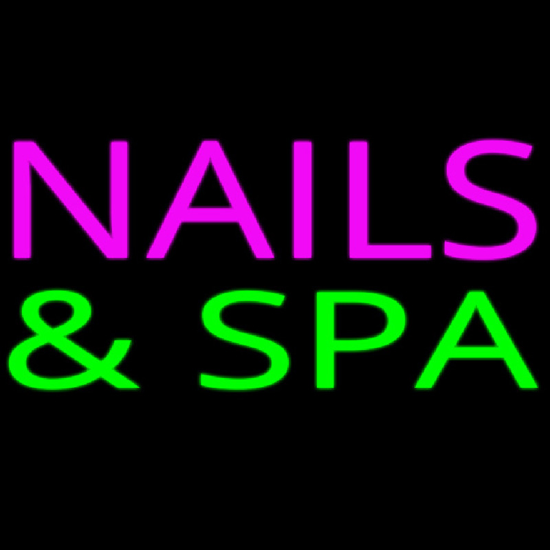 Pink Nails And Green Spa Neonskylt