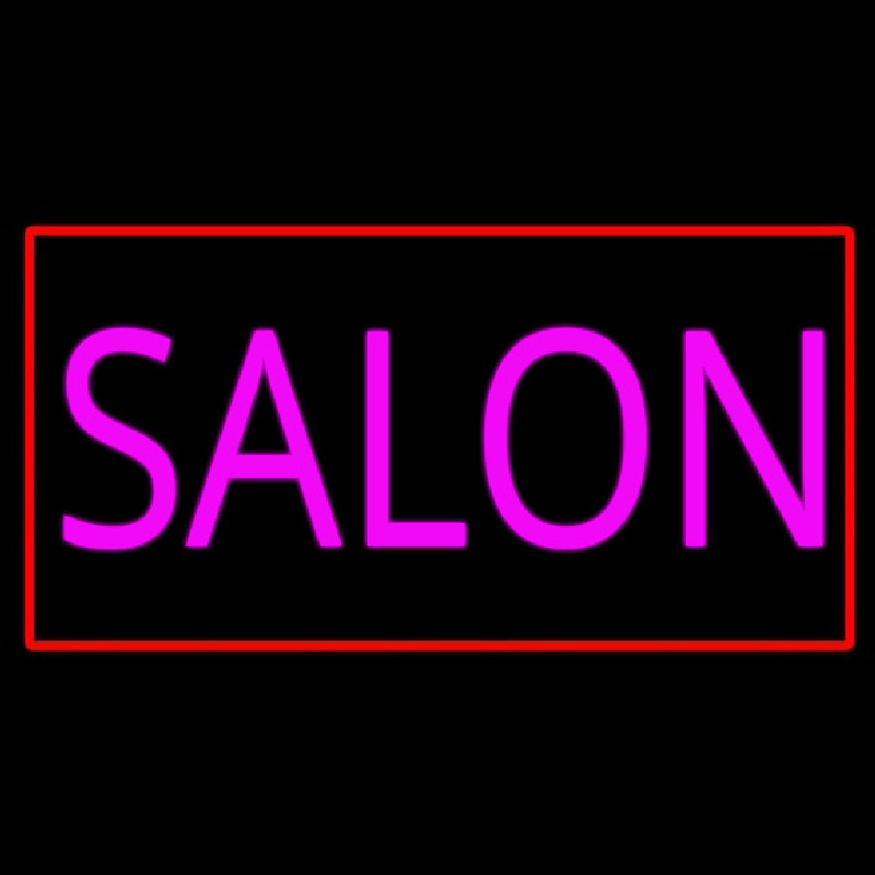 Pink Salon With Red Border Neonskylt