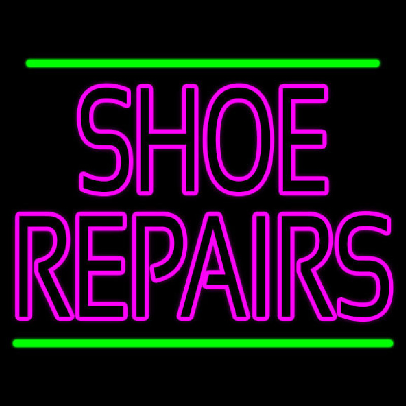 Pink Shoe Repairs With Line Neonskylt