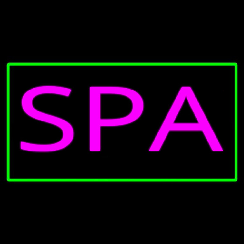 Pink Spa Green Border Neonskylt