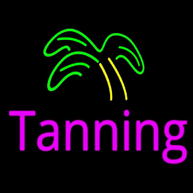 Pink Tanning Palm Tree Neonskylt