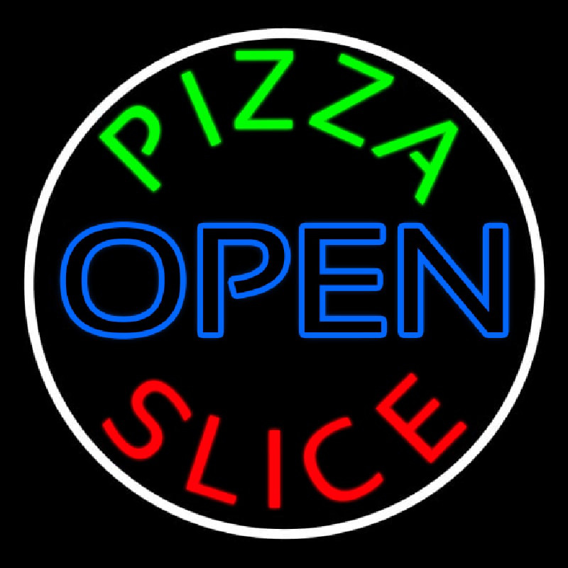 Pizza Slice Open Neonskylt