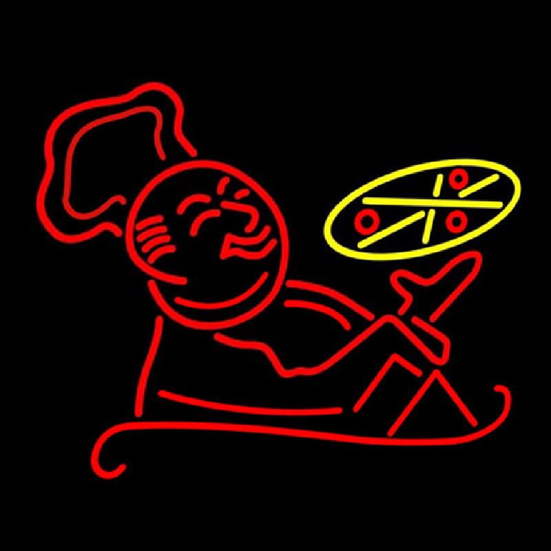 Pizza With Man Logo Neonskylt