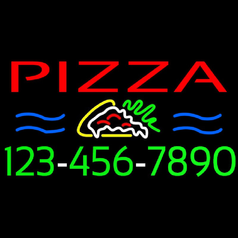 Pizza With Phone Number Neonskylt