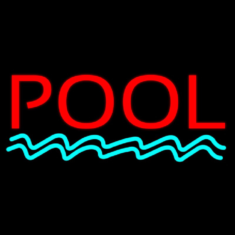 Pool Red Neonskylt