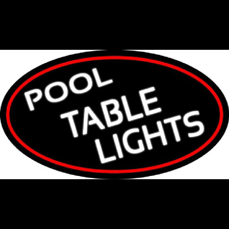 Pool Table Lights Oval With Red Border Neonskylt