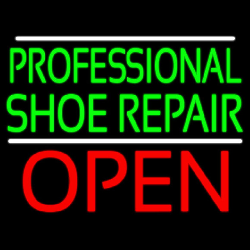 Professional Shoe Repair Open Neonskylt