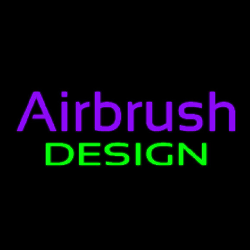 Purple Airbrush Green Design Neonskylt